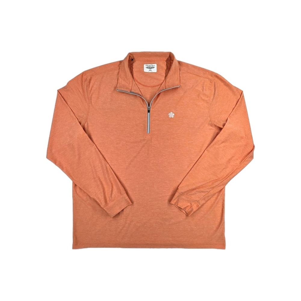 Straight Down Golf Stretch Pullover 1/4 Zip 2XL Orange Long Sleeve Shirt